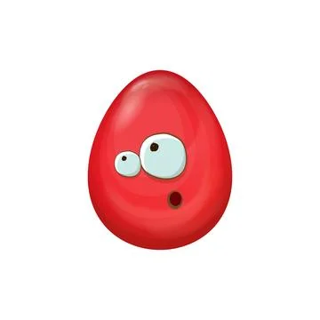 Cartoon red easter egg cartoon characters isolated on white background. Red Illustrazione stock