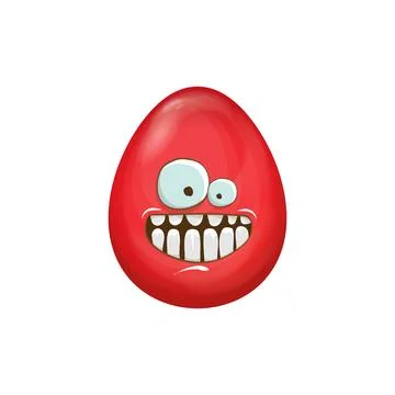 Cartoon red easter egg cartoon characters isolated on white background. Red 스톡 일러스트