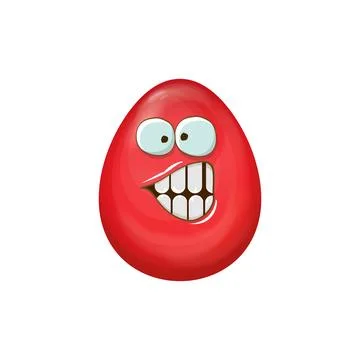 Cartoon red easter egg cartoon characters isolated on white background. Red Illustrazione stock