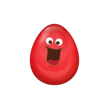 Cartoon red easter egg cartoon characters isolated on white background. Red Illustrazione stock