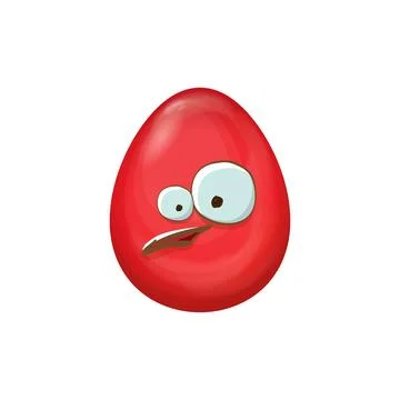 Cartoon red easter egg cartoon characters isolated on white background. Red Illustrazione stock