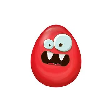Cartoon red easter egg cartoon characters isolated on white background. Red Illustrazione stock