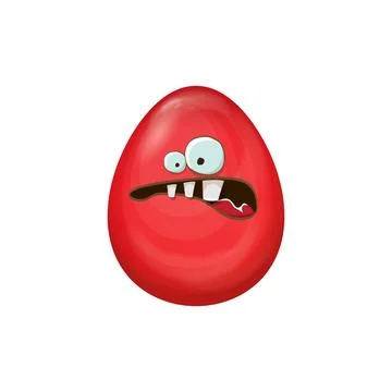 Cartoon red easter egg cartoon characters isolated on white background. Red Illustrazione stock