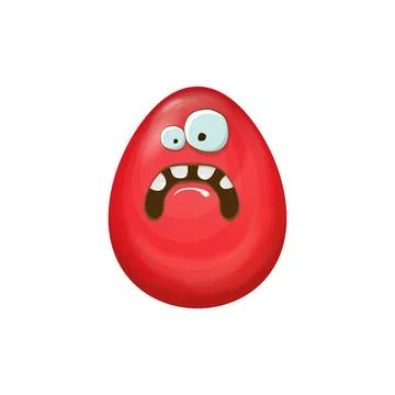 Cartoon red easter egg cartoon characters isolated on white background. Red Illustrazione stock