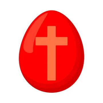 Cartoon red easter egg Stock Illustration