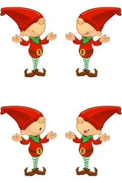 Cartoon Red Elf Stock Illustration