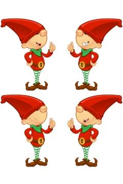 Cartoon Red Elf Stock Illustration