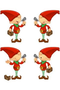 Cartoon Red Elf Illustrazione stock
