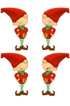 Cartoon Red Elf 스톡 일러스트