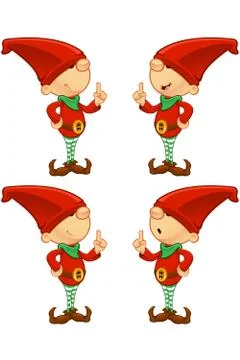Cartoon Red Elf Illustrazione stock