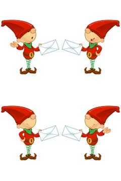 Cartoon Red Elf Stock Illustration