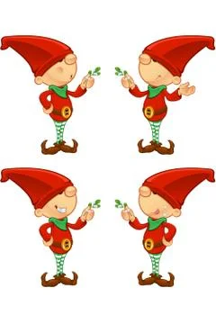 Cartoon Red Elf Stock Illustration