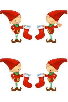 Cartoon Red Elf 스톡 일러스트