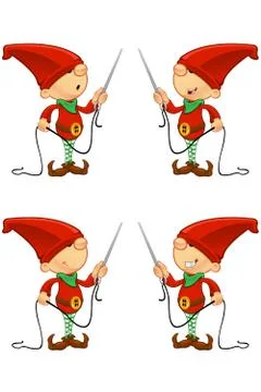 Cartoon Red Elf Stock Illustration