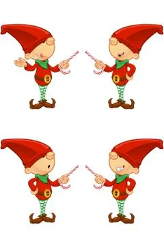 Cartoon Red Elf Stock Illustration