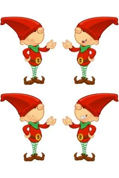 Cartoon Red Elf Stock Illustration
