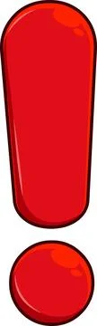 Cartoon Red Exclamation Mark Illustrazione stock