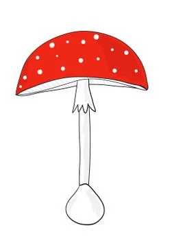 Cartoon red fly agaric Illustration