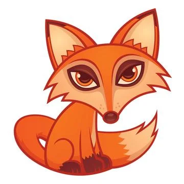 Cartoon Red Fox Vector cartoon illustration of a cute little red fox. Copy... Stock Photos