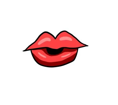 Cartoon Red Lips Stock Illustration