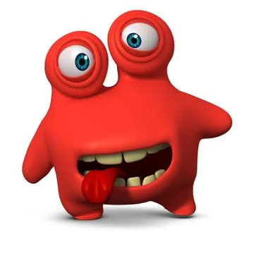Cartoon red monster 스톡 일러스트