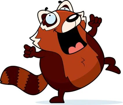 Cartoon Red Panda Dancing Stock Illustration