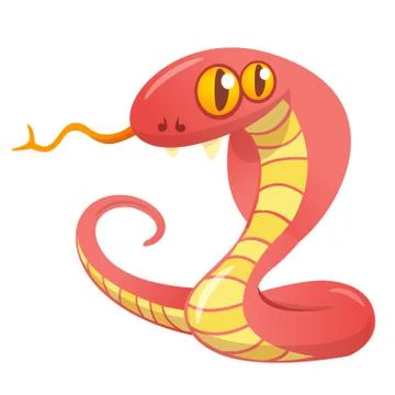 Cartoon red snake 스톡 일러스트