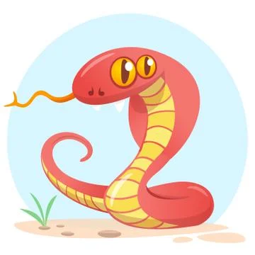 Cartoon red snake Stock-Illustration