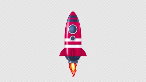 Cartoon Red Space Rocket Stock Footage 152740453