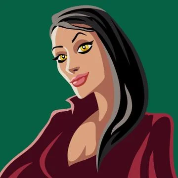Cartoon red witch. Vector illustration. Stock Illustration
