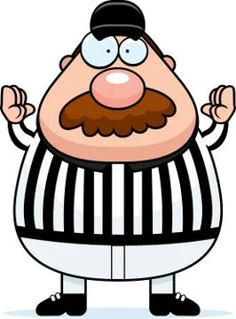 Cartoon Referee Touchdown Stock Illustration