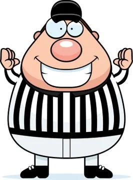 Cartoon Referee Touchdown Stock Illustration
