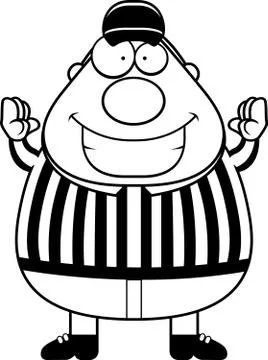 Cartoon Referee Touchdown Stock Illustration