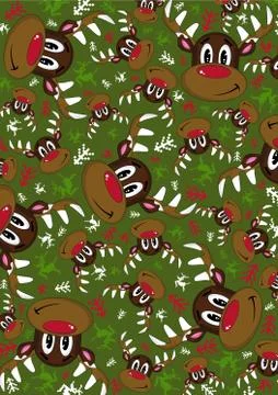 Cartoon Reindeer Pattern Stockillustratie