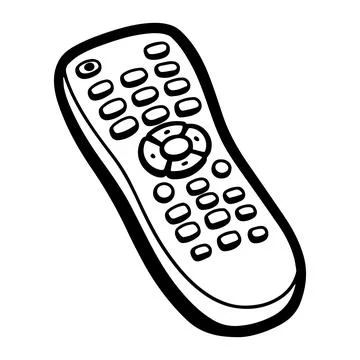 Cartoon Remote Control Device Buttons Channels Power Navigation Stock Illustration