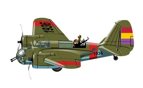 Cartoon retro bomber Stock Illustration
