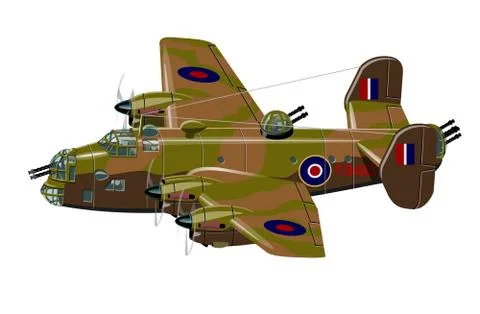Cartoon retro bomber Stock Illustration