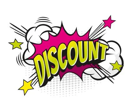 Cartoon retro discount comic speech bubble Stock Illustration