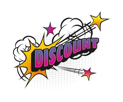 Cartoon retro discount comic speech bubble 스톡 일러스트