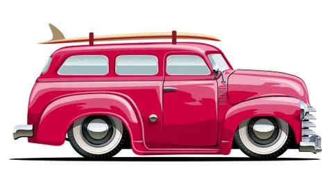 Cartoon retro van Stock Illustration