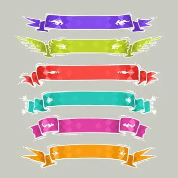 Cartoon Ribbons Set2 Stock Illustration