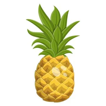 Cartoon ripe pineapple fruit, vector illustration 스톡 일러스트