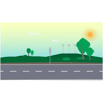 Cartoon road background Stock Illustration