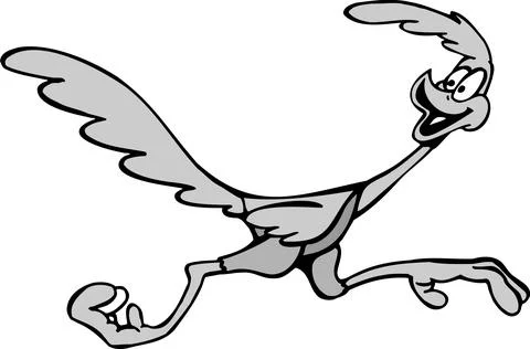 Cartoon Roadrunner Running Fast Stock Illustration