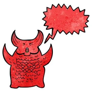 Cartoon roaring demon Stock Illustration