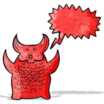 Cartoon roaring demon Stock Illustration