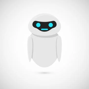 Cartoon robot character. Chat bot.  Vector illustration Illustrazione stock