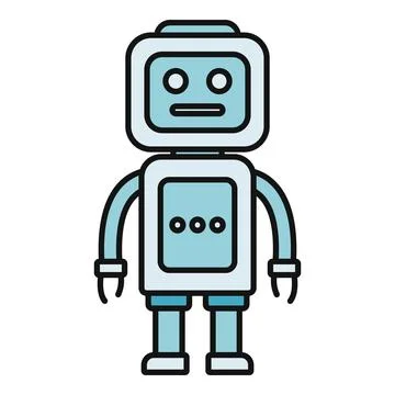 Cartoon robot character representing artificial intelligence technology イラスト素材