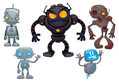 Cartoon Robot Collection Illustrazione stock