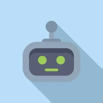 Cartoon robot icon with shadow Stock Illustration